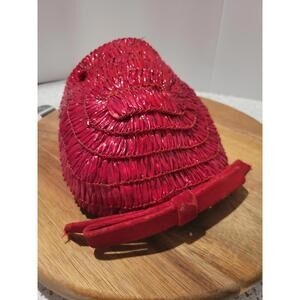 Vintage Belmar Fascinator One Size Red Straw Bow Cocktail Hat Headpiece Pin